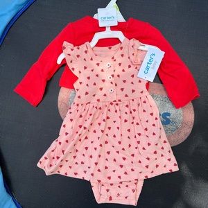 Baby Strawberry Dress Sweater Set Carters 3 Months Tags On